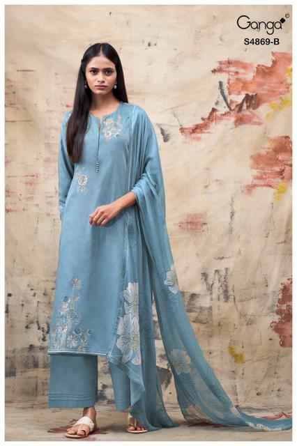 Ganga evikaa 4869 wholesale market of ladies dress materials in mumbai